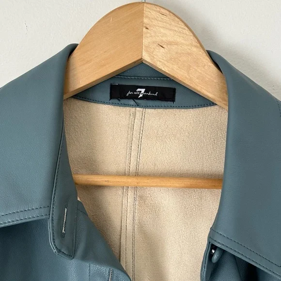 7 For All Mankind Faux Leather Button-Down Shirt Dress Tuckernuck - Picture 8 of 8